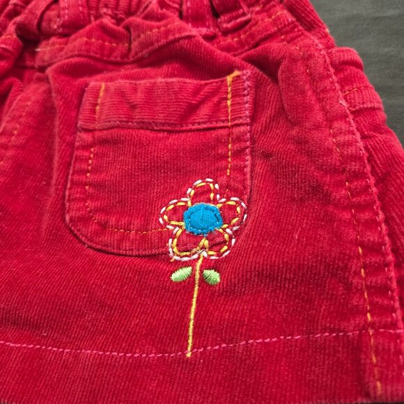 Corduroy Red Embroidered Skirt Heart Bird Flower Design Gagou Tagou 9 Month - Picture 5 of 6